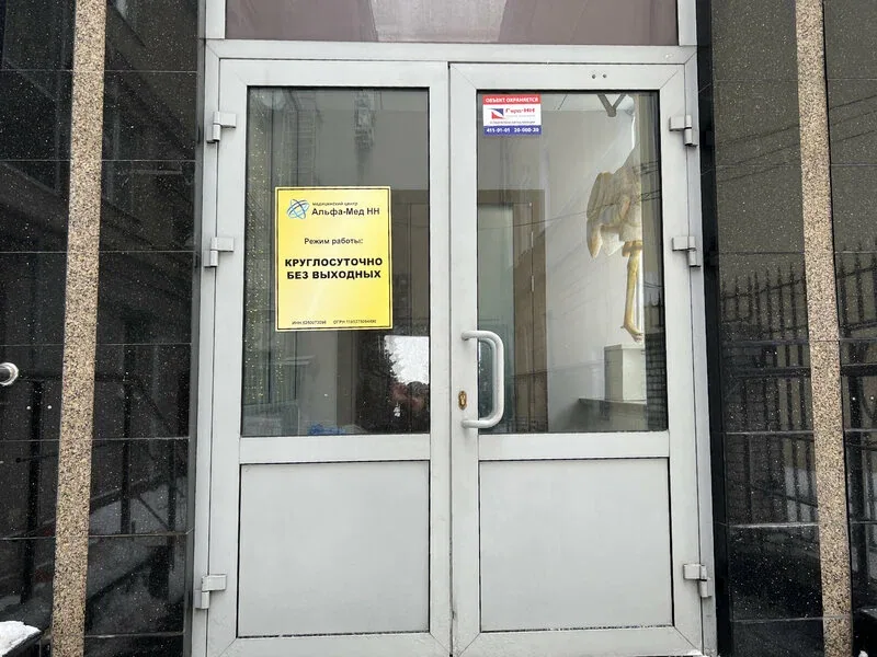 Входная группа клиники АльфаМедНН, Нижний Новгород